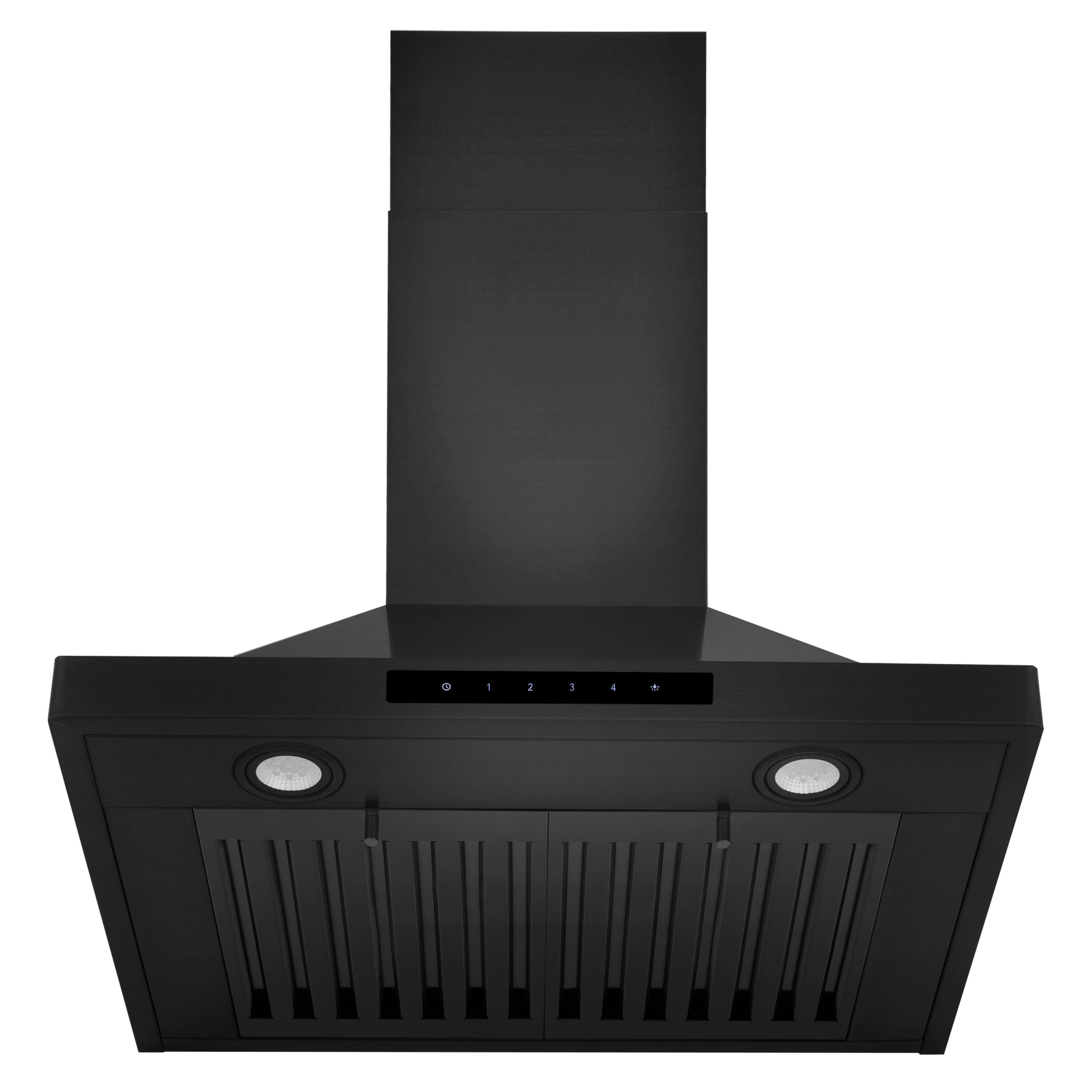 Back. ZLINE - 24" Externally Vented Range Hood - Black stainless steel.