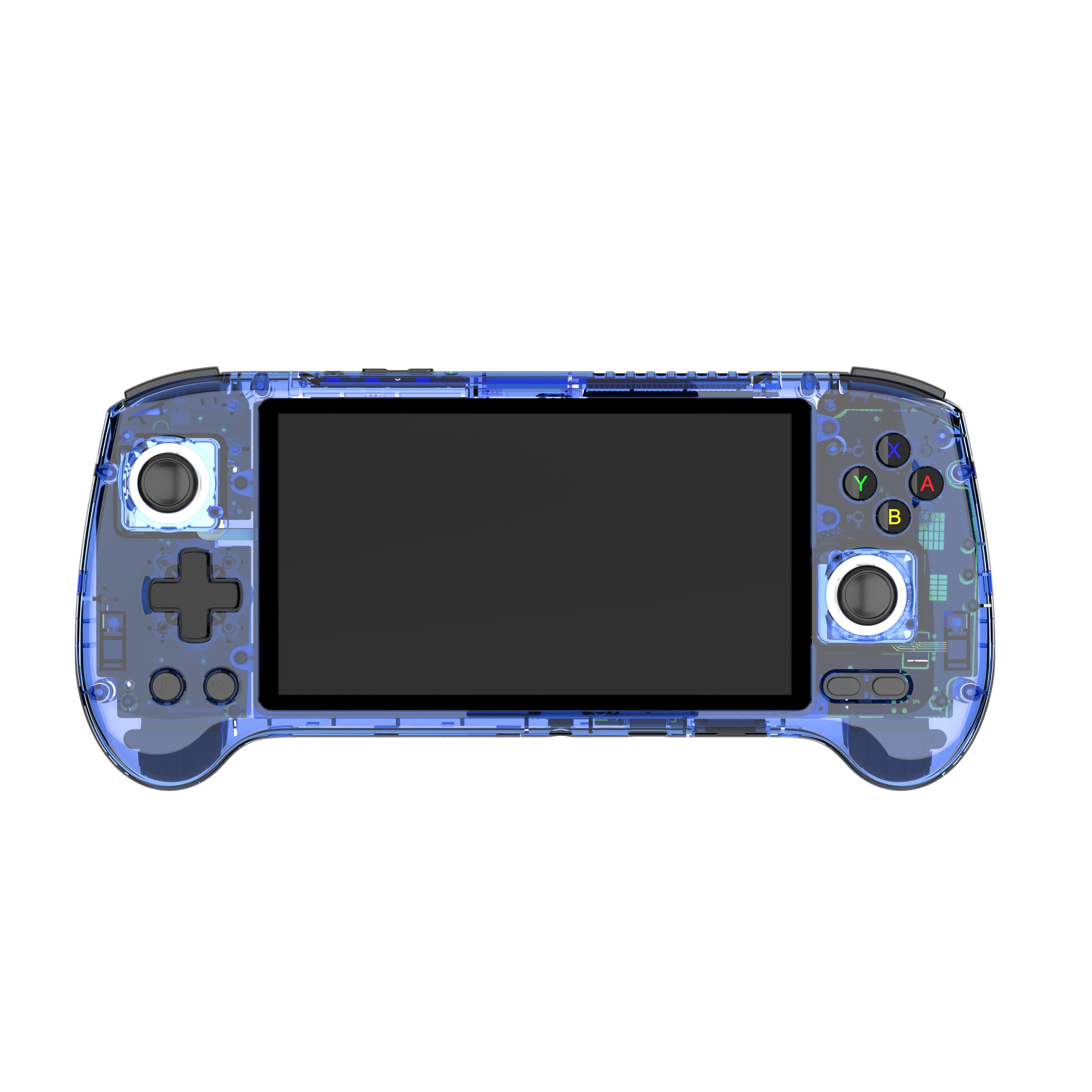 Anbernic - RG556 5.5" AMOLED Retro Gaming Handheld - Android 13 - Unisoc T820 - 8GB RAM with 128GB SSD - Blue Transparent