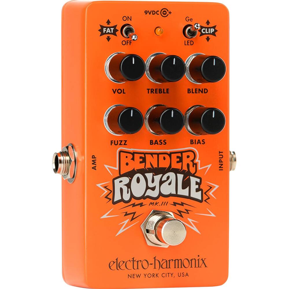 ON 9VDC + Ge FAT CLIP OFF LED VOL TREBLE BLEND FUZZ BASS BIAS AMP BENDER ROYALE MK.III electro-harmonix NEW YORK CITY, USA