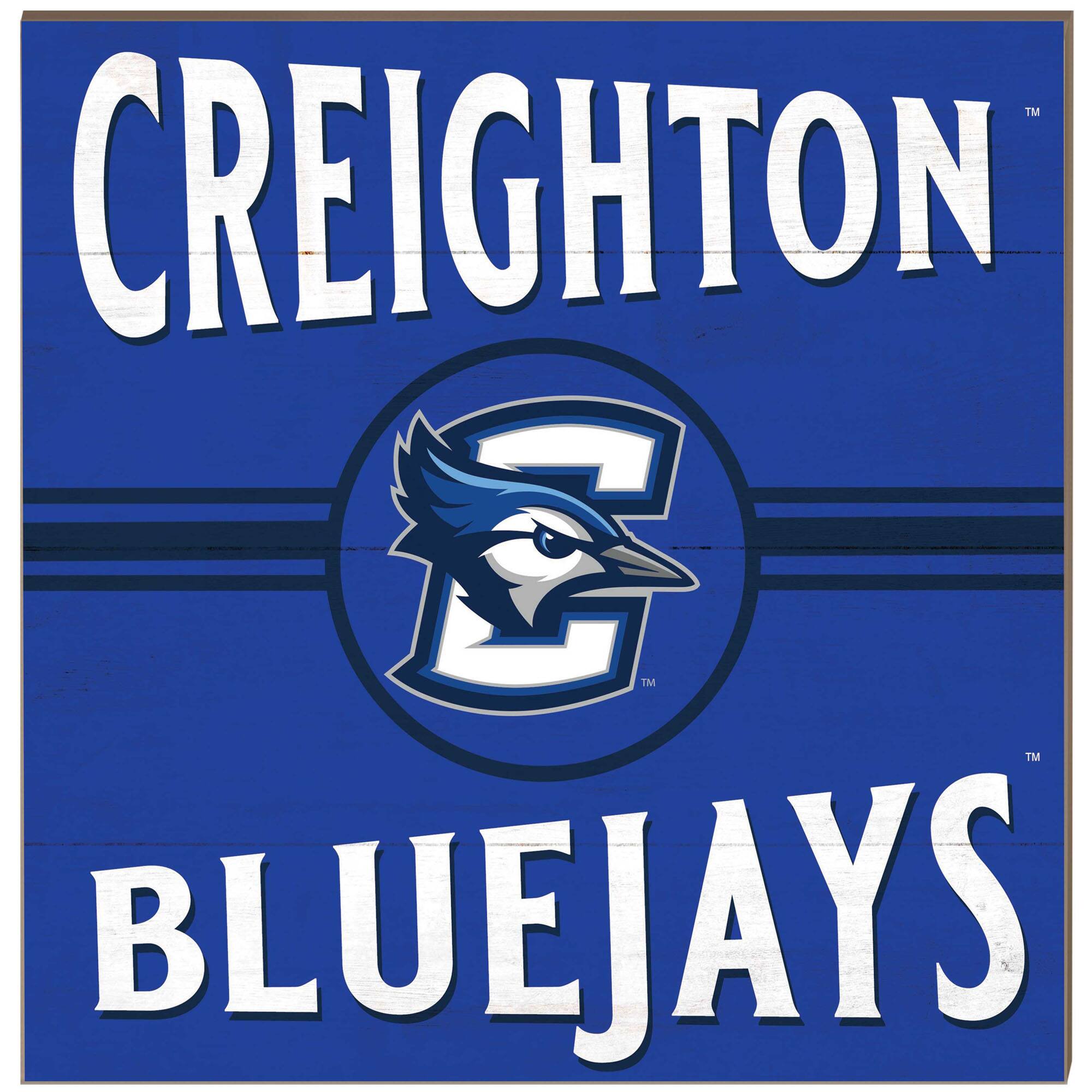 Creighton Bluejays 10'' x 10'' Retro Team Sign