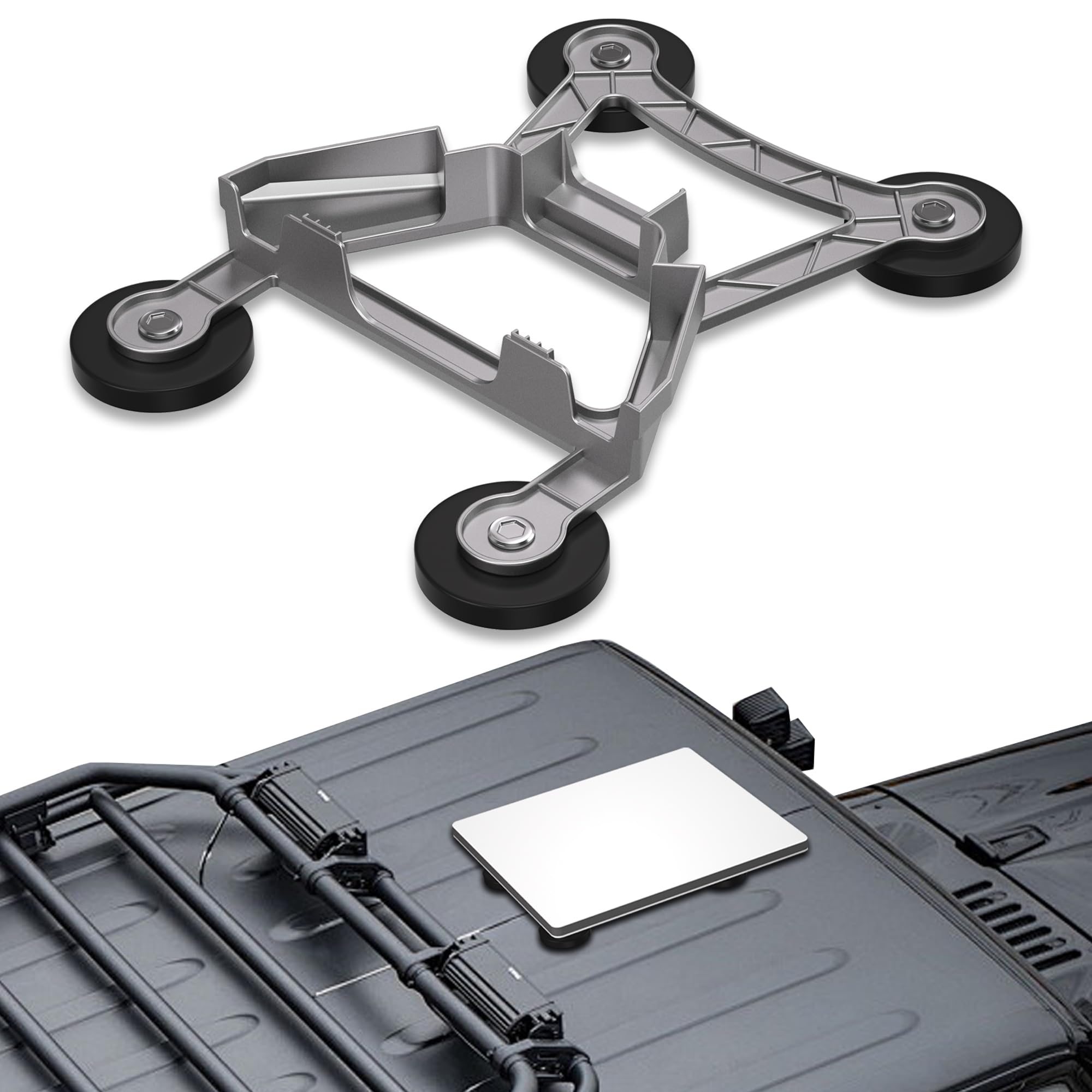 TECH SAFARI - Starlink Mini Mount Portable Aluminum Alloy Magnetic Car For Metal Roof-silver (220 Lbs Holding Force) - Gray