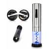 Front. Equator - Equator Electric Wine Opener Cordless w/ Charging Base, Stainless Steel Automatic Corkscrew, LED Light, Foil Cutter - Stainless.