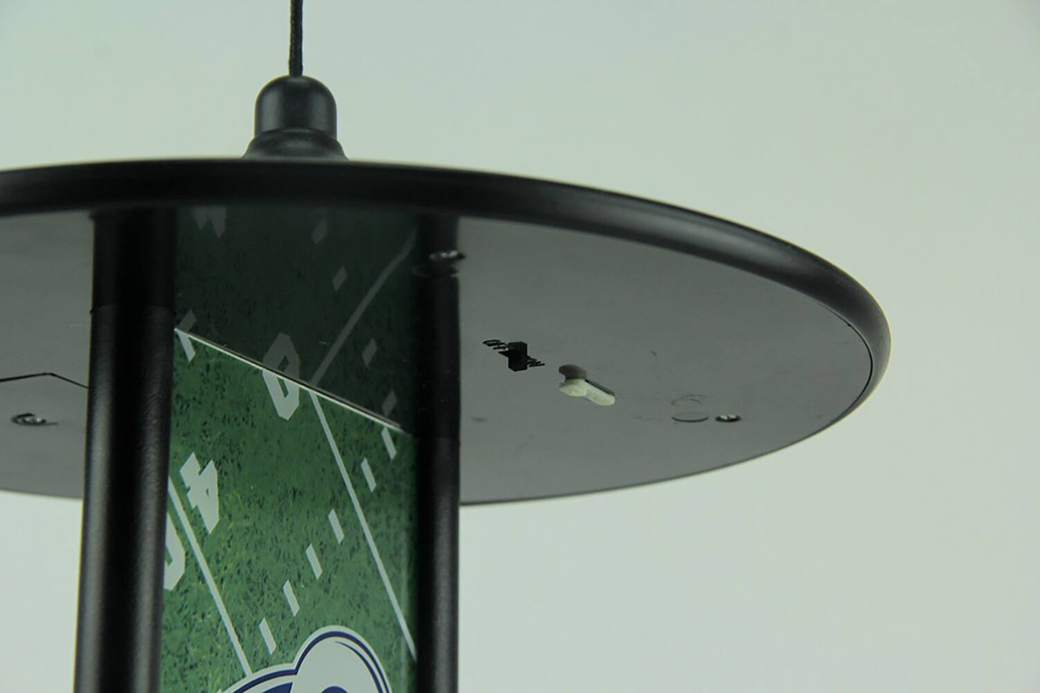 Alt View 2. Team Sports America - Los Angeles Rams Logo Solar Powered Hanging Birdfeeder - Black.