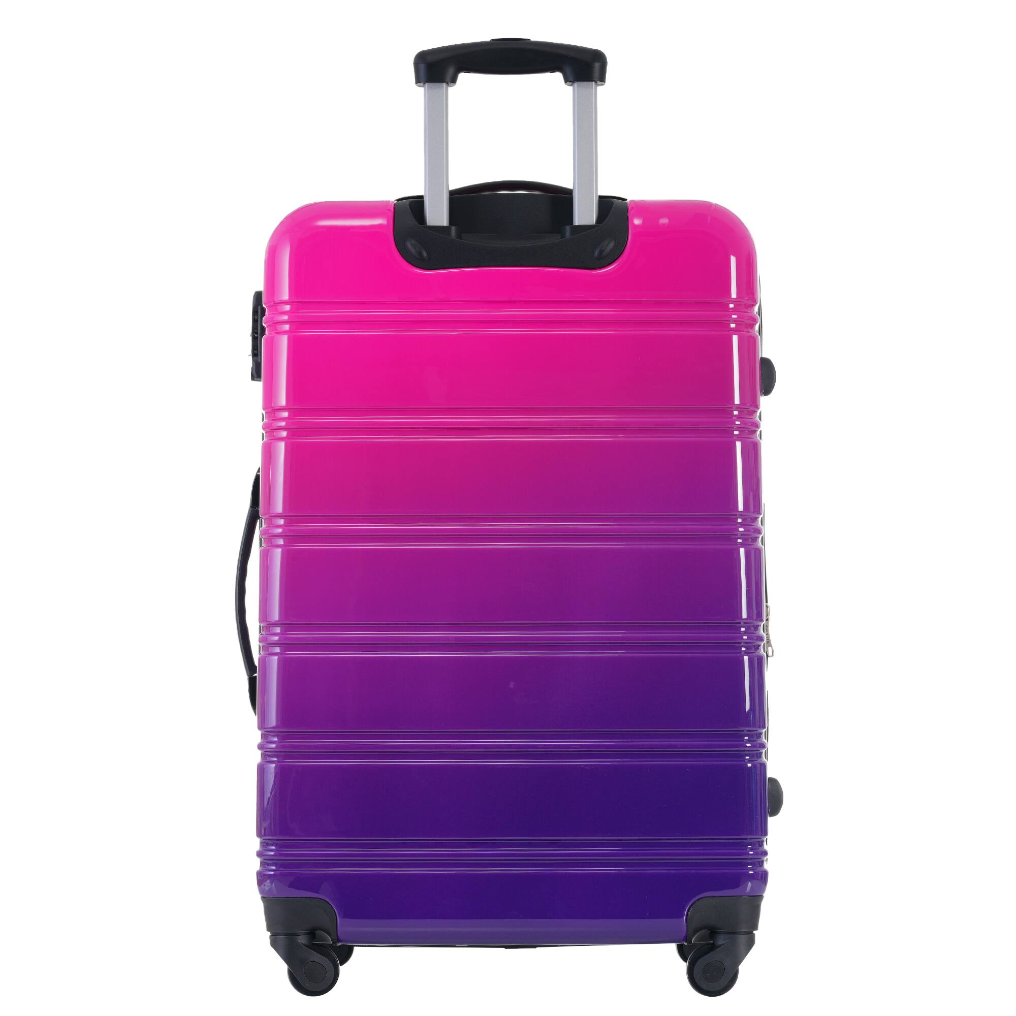 Alt View 1. LOVMOR - Lovmor 3-Piece Hardshell Luggage Set 20/24/28"  TSA  Spinner  Expandable  Pink - Multicolor purple.