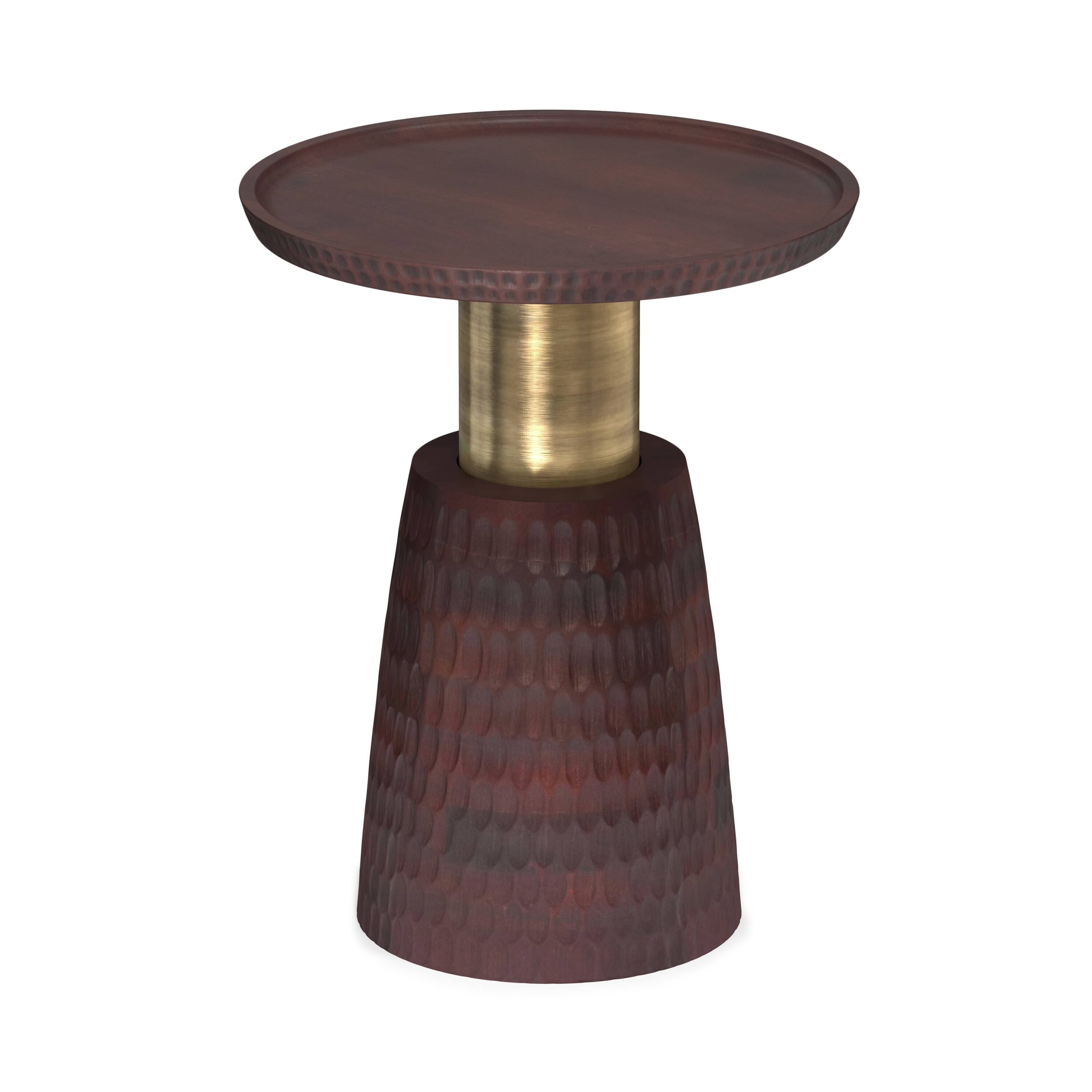 Front. Simpli Home - Breanna Side Table - Walnut Brown.