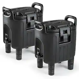 Costway - 2.6 Gal Insulated Beverage Dispensers Set of 2 with Handles & Two-Stage Faucet - Black
