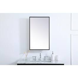 Elegant Decor - Metal mirror medicine cabinet 17 inch x 28 inch - Black