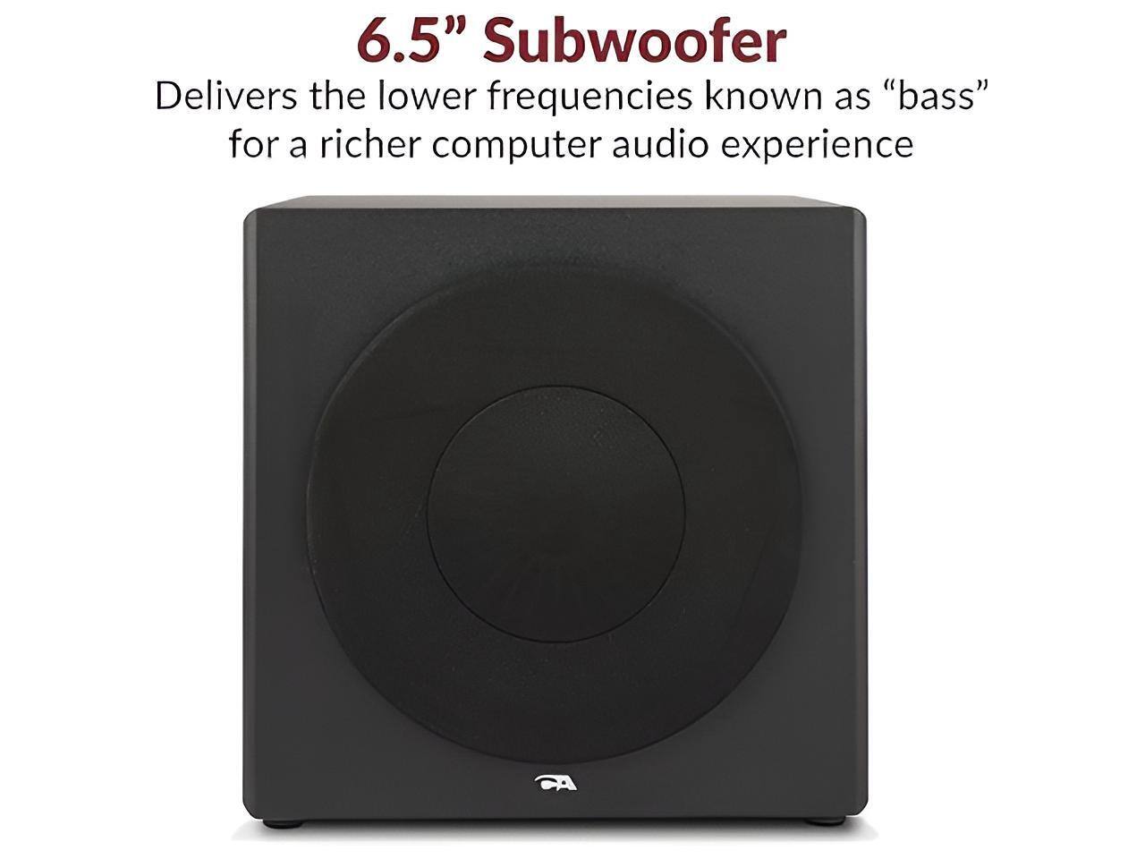 6.5" Subwoofer

Delivers the lower frequencies known as "bass" for a richer computer audio experience