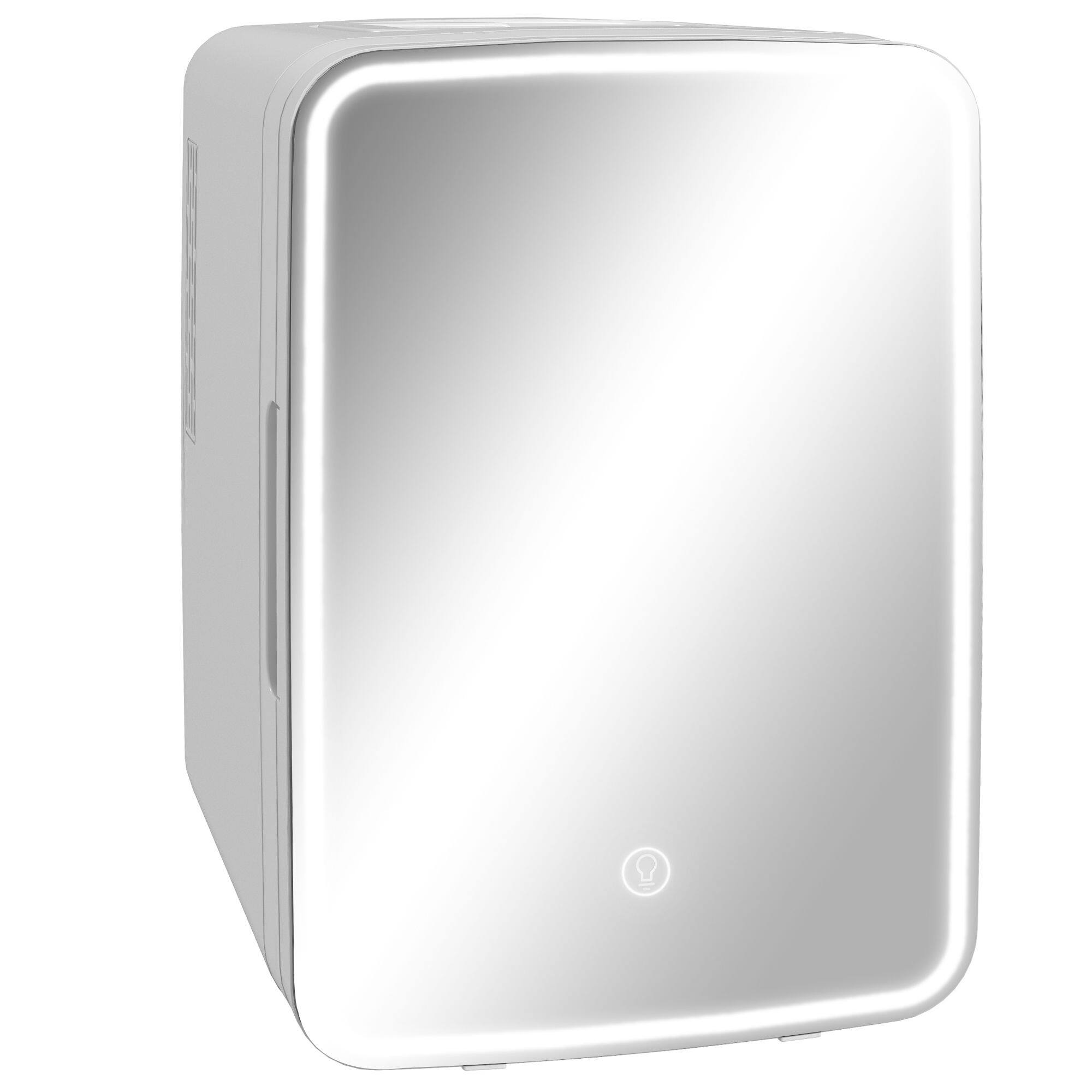 Alt View 7. Tiramisubest - Skincare Fridge for Bedroom, Car with LED Mirror, Cooler and Warmer, AC/DC Powered Mini Fridge for Skincare, Beverage - White.