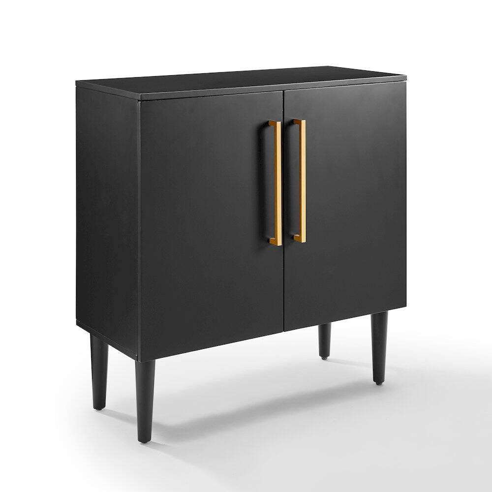 Alt View 3. Crosley Furniture - Everett Storage Cabinet - Matte Black.