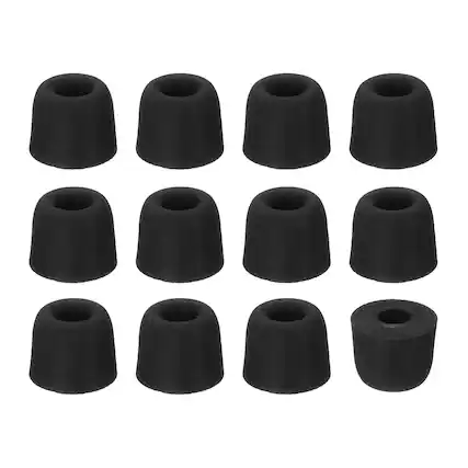Front. Unique Bargains - Memory Foam Earbud Tips (4.9mm/0.19"), 12pcs/6Pairs - Large, Noise Isolation, Comfort & Secure Fit for Earphones - Black.