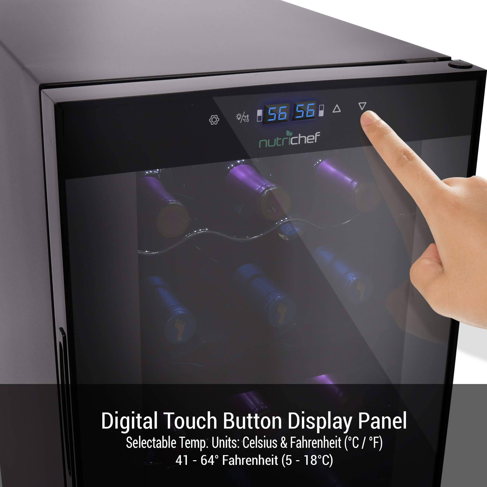 56 A 56 nutrichef Digital Touch Button Display Panel Selectable Temp. Units: Celsius & Fahrenheit (C/F) 41 - 64 Fahrenheit (5 - 18°C)