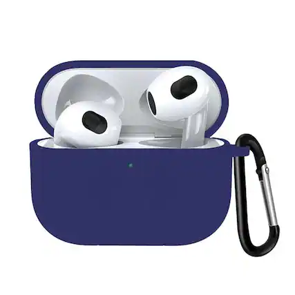 Front. Entronix - Entronix Liquid Silicone Case for AirPods 3rd Generation - Ultimate Protection and Comfort - Navy.