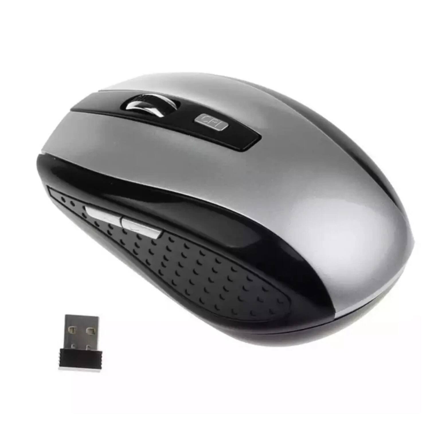 Stock Preferred - 2.4GHz Wireless Optical Mouse with USB Receiver Grey - Wireless - Gray