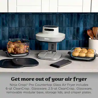 Ninja - Crispi Pro 6-in-1 Countertop Glass Air Fryer