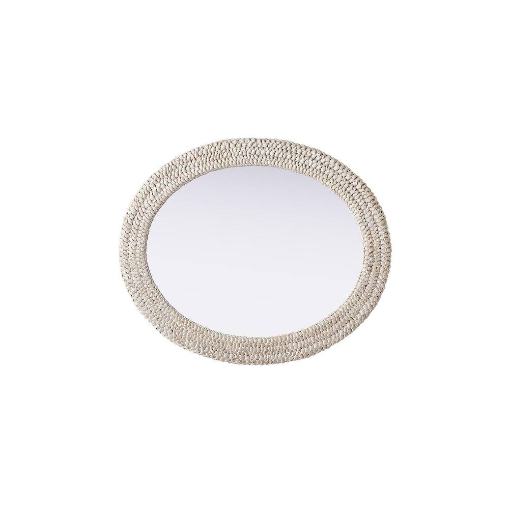 Alt View 3. Elegant Decor - Oval Cornhusk Mirror 30x36 in Linen White - Linen White.
