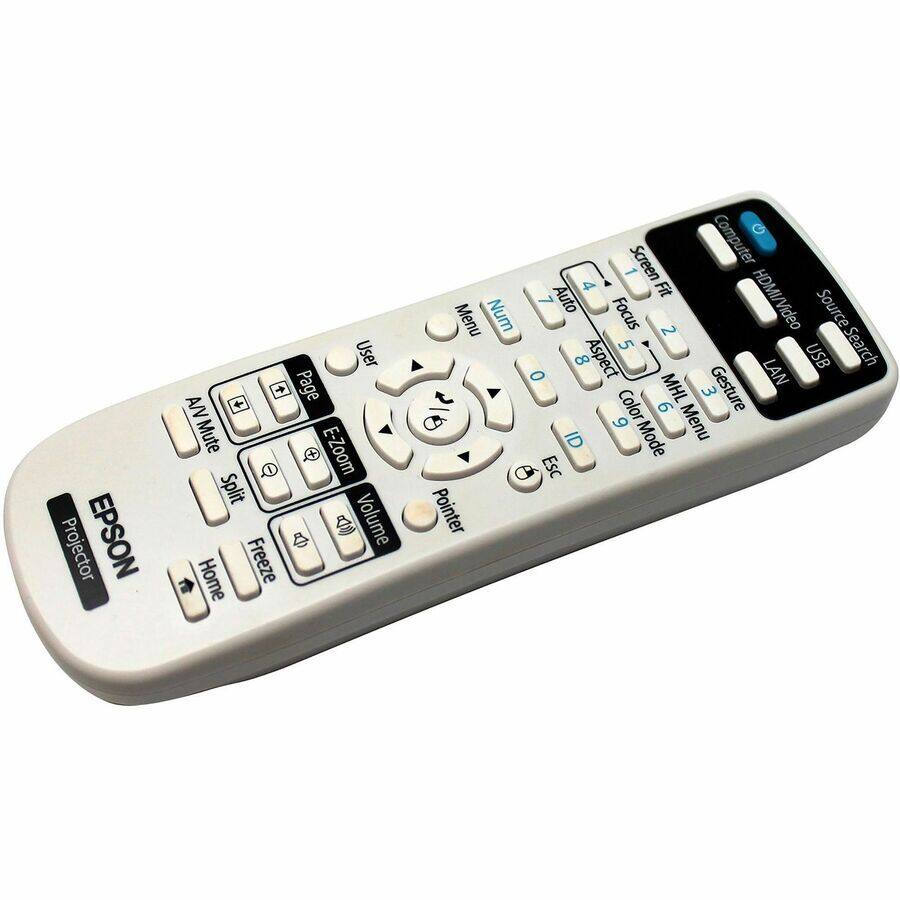 Projector EPSON

User
Page
E-Zoom
Split
Mute
Volume
Home
Freeze
Screen
Computer
Fit
Menu
Num
Auto Focus
Aspect
LAN
USB
MHL
Gesture
Color
Menu ID
Mode
Esc
Pointer

Source Switch
HDMI/Video
USB
LAN
Gesture
Color Mode
Menu
Aspect
MHL
Auto Focus
Screen Fit
Num
7
8
9
4
5
6
1
2
3
0
.