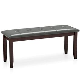 Costway - Upholstered Dining Bench w/Padded Seat for Kitchen Bedroom Entryway Grey - Gray