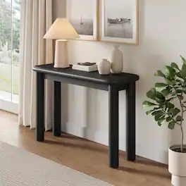 Alvia Oak Wood Console Table by Modway - Black