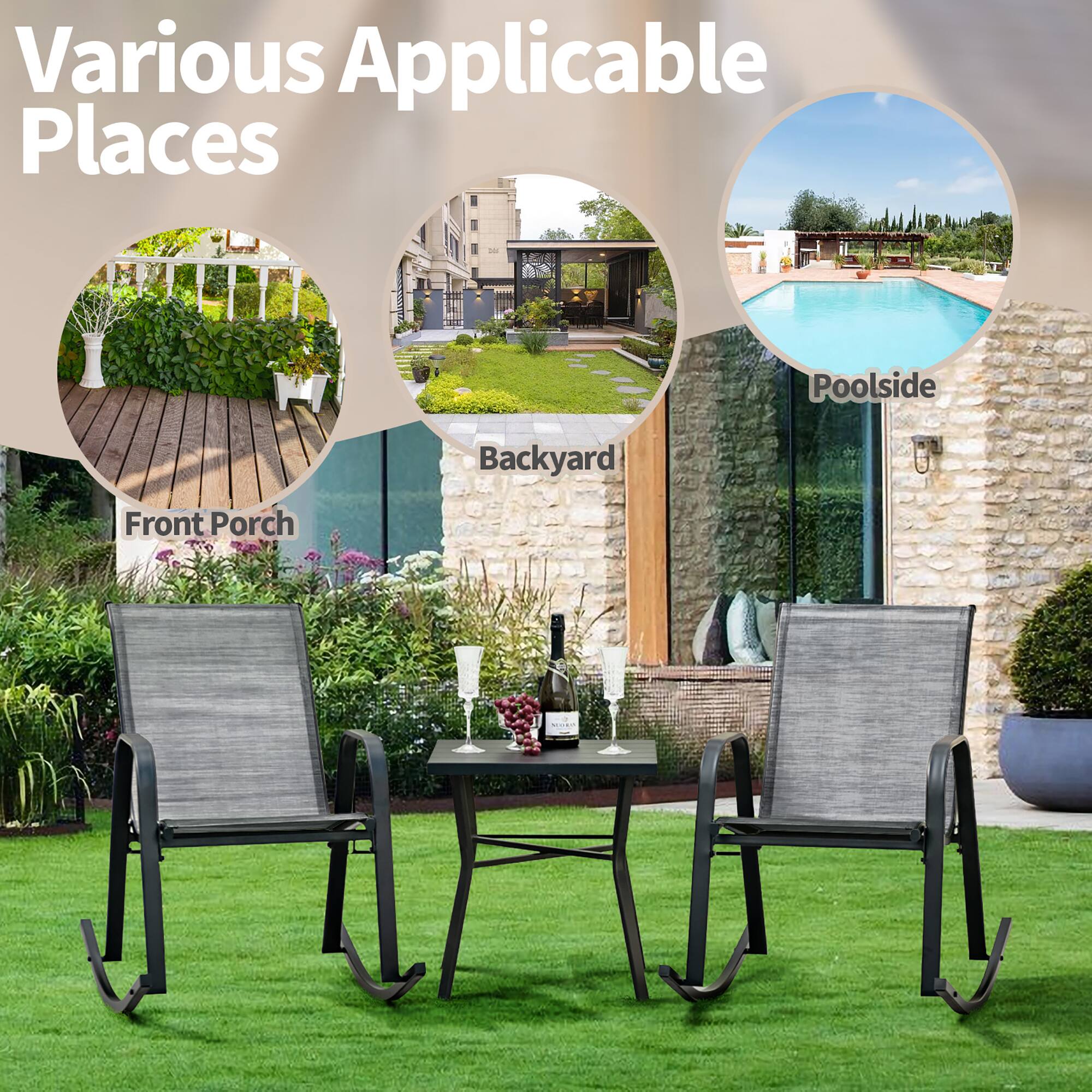Various Applicable Places

- Poolside
- Backyard
- Front Porch