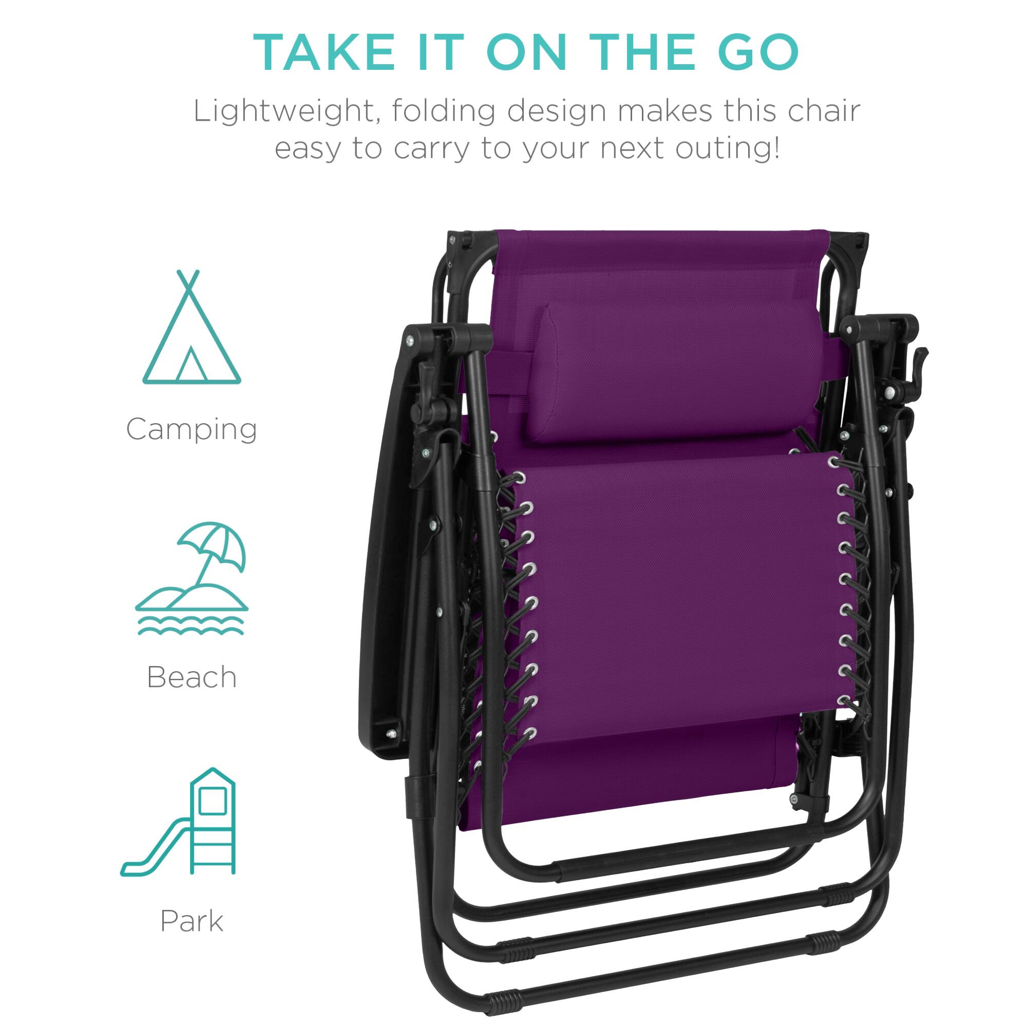 TAKE IT ON THE GO  
Lightweight, folding design makes this chair easy to carry to your next outing!  

Camping  
Beach  
Park