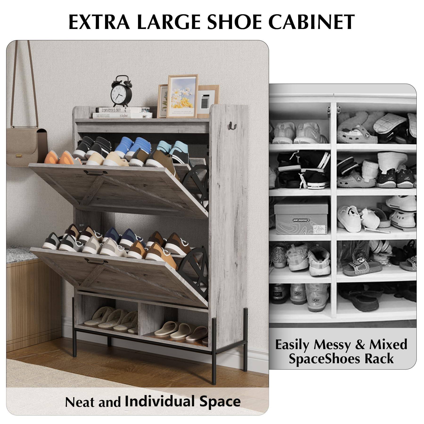 EXTRA LARGE SHOE CABINET

Neat and Individual Space

Easily Messy & Mixed SpaceShoes Rack