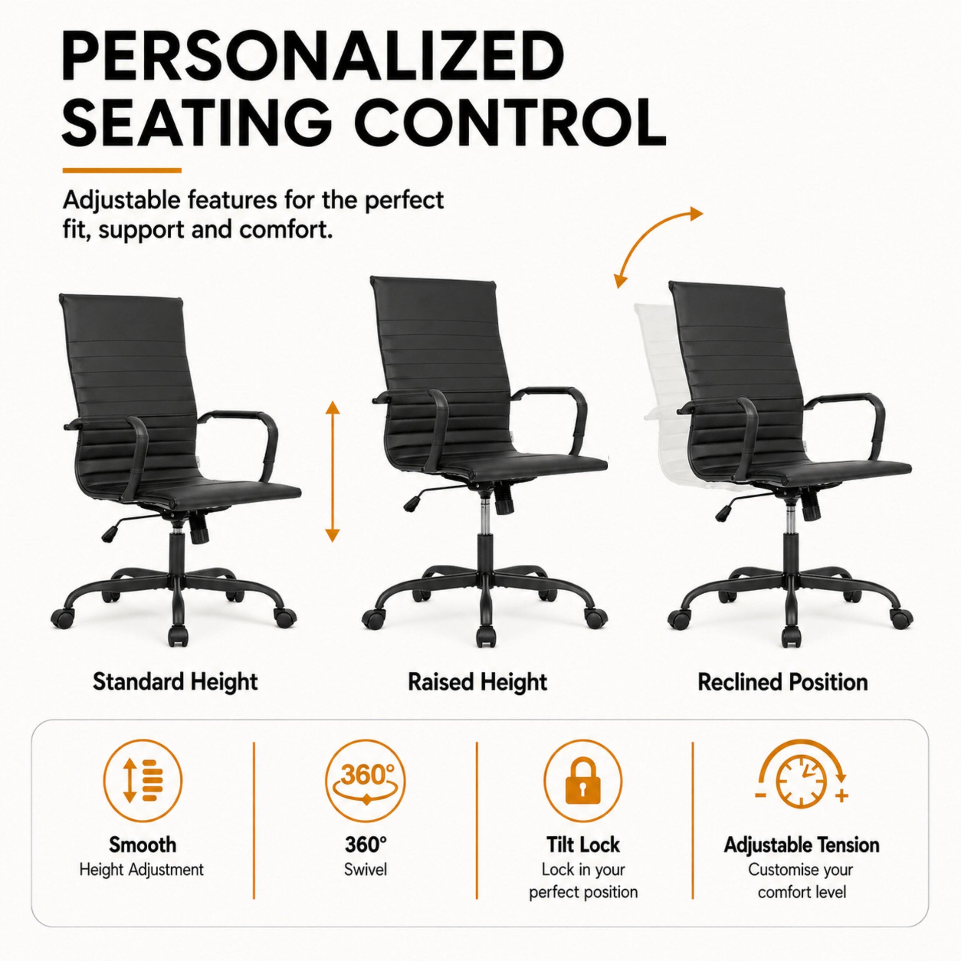 LeisureMod Harris Ergonomic High Back Leather Upholstered Office Chair ...