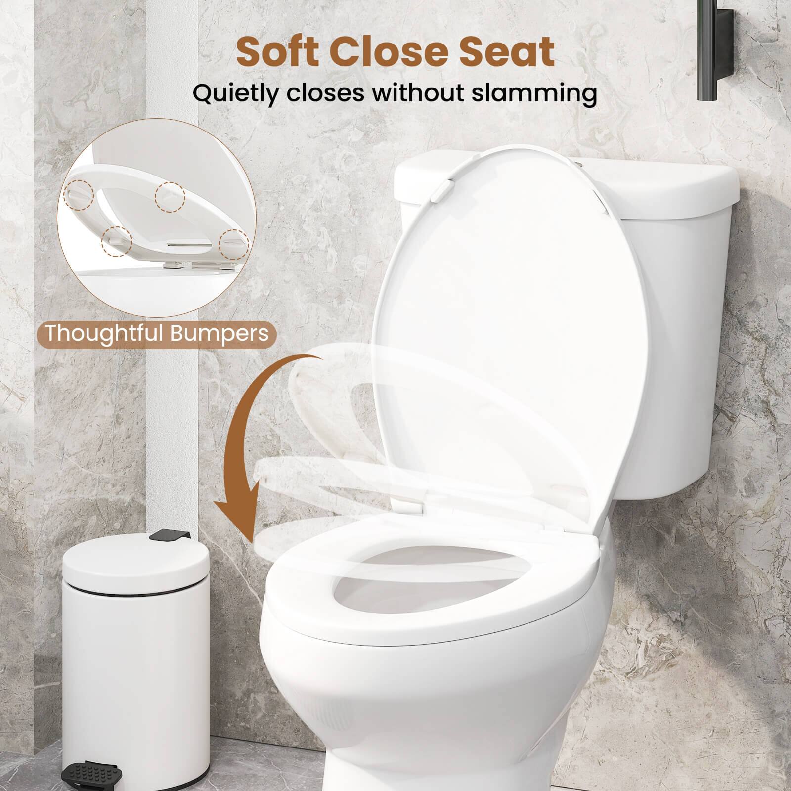 Soft Close Seat
Quietly closes without slamming
Thoughtful Bumpers