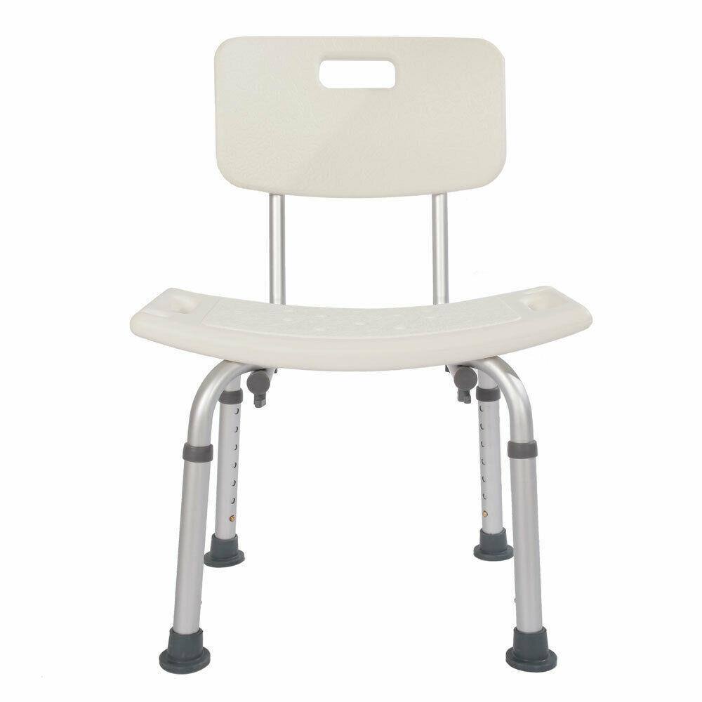Angle. Winado - 7-Height Adjustable Bath Chair, 330LBS Capacity, Tool-Free Assembly Shower Bench with Back & Shower Holder for Elderly - White.