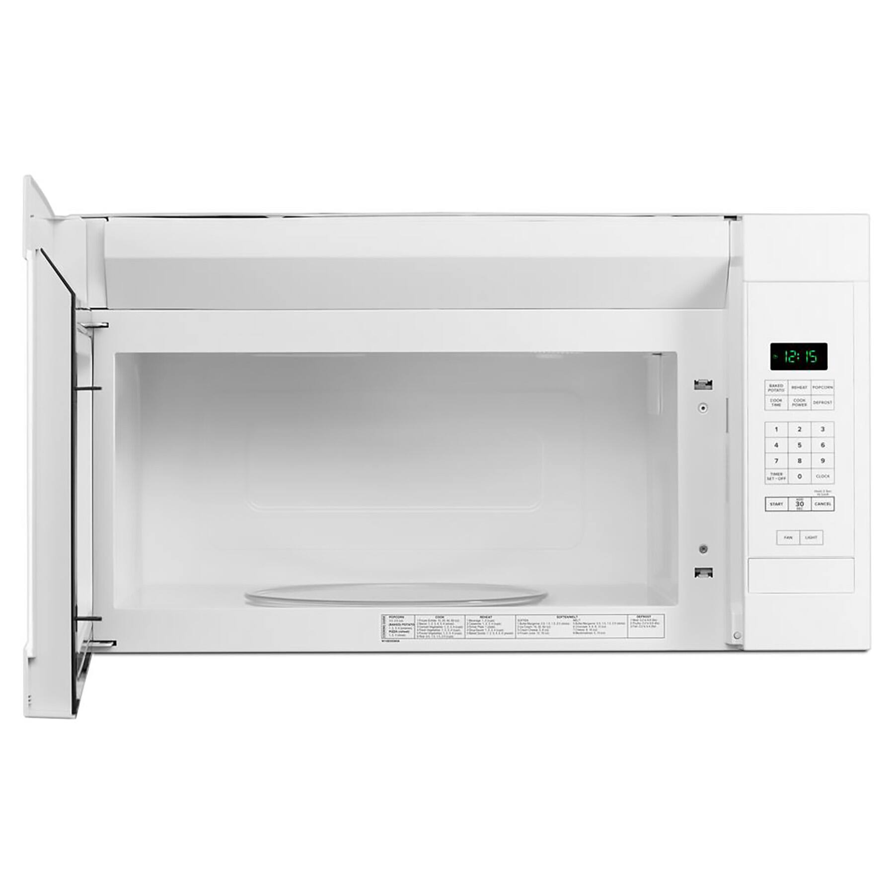 Angle. Amana - 1.6 Cu. Ft. Over-the-Range Microwave - White.