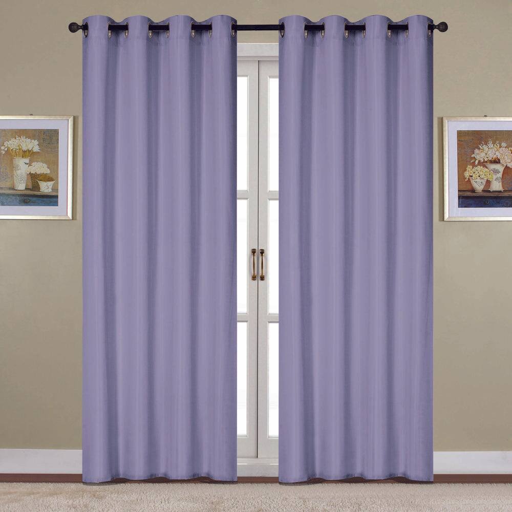 Angle. RT Designers Collection - RT Designers Collection Kennedy Elegant Grommet Curtain Panel in Lilac - Purple.