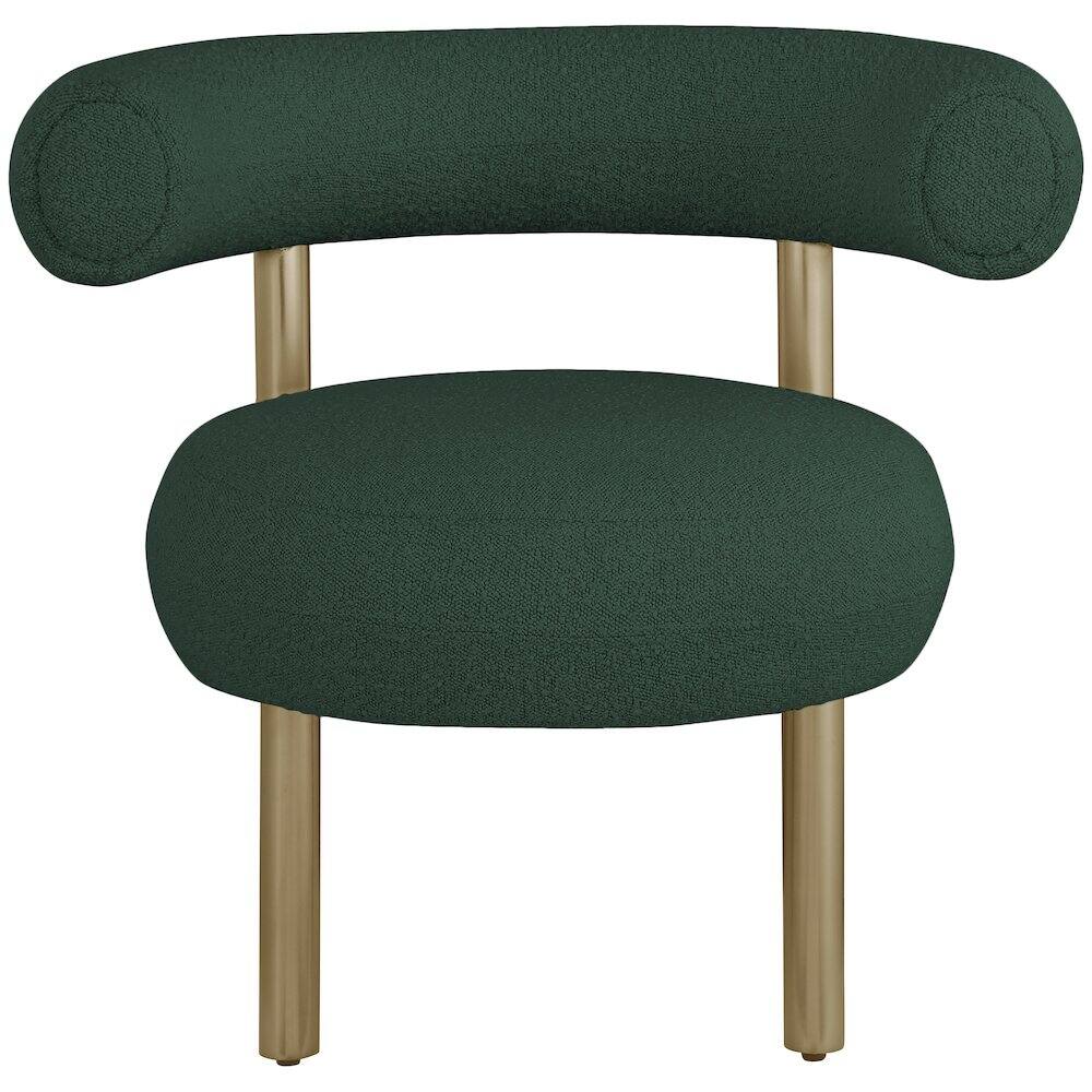 Alt View 2. Meridian Furniture - Bordeaux Green Boucle Fabric Accent Chair - Green.