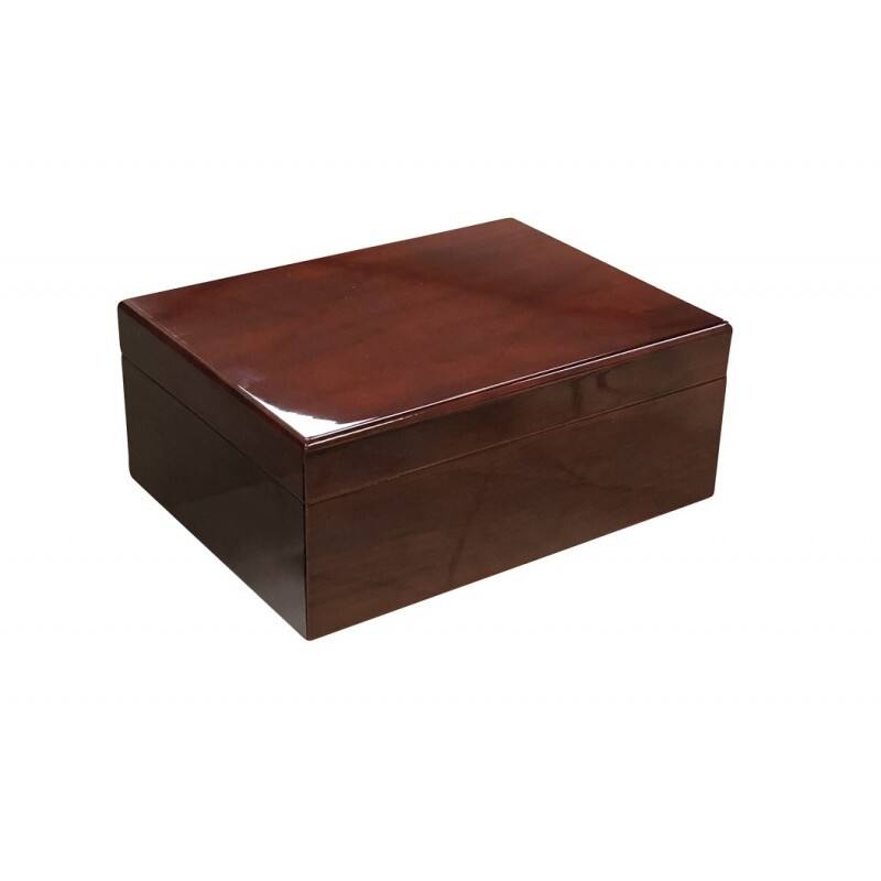 Back. Prestige - The Bellevue 60 Cigar Humidors - High Lacquer Deep Mahogany Finish.