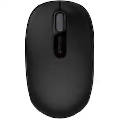 Front. Incase - Microsoft 1850 Mouse - Optical - Wireless - Radio Frequency - Black - USB 2.0 - 1000 dpi - Scroll Wheel - Symmetrical - Black.