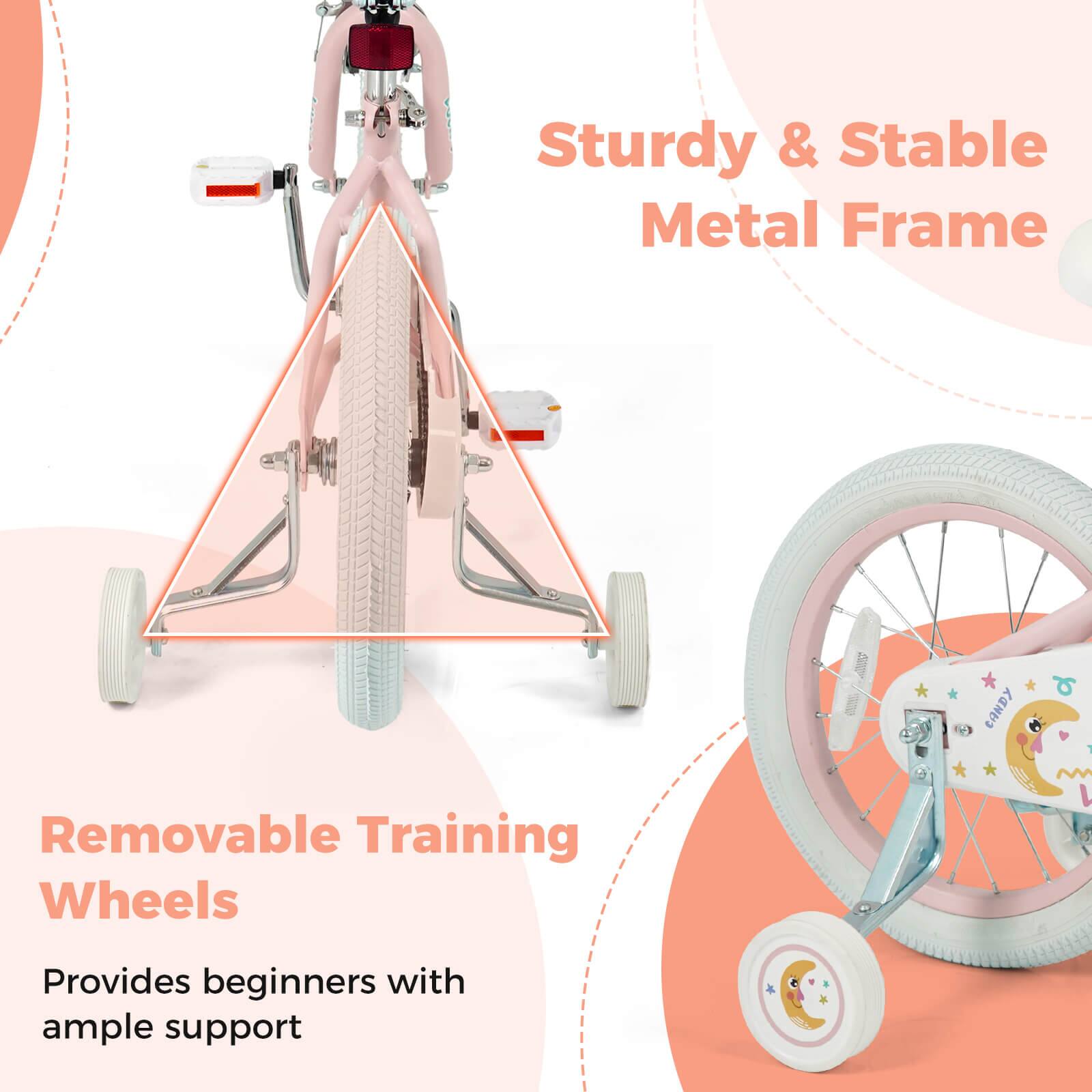 Sturdy & Stable Metal Frame

Removable Training Wheels

Provides beginners with ample support