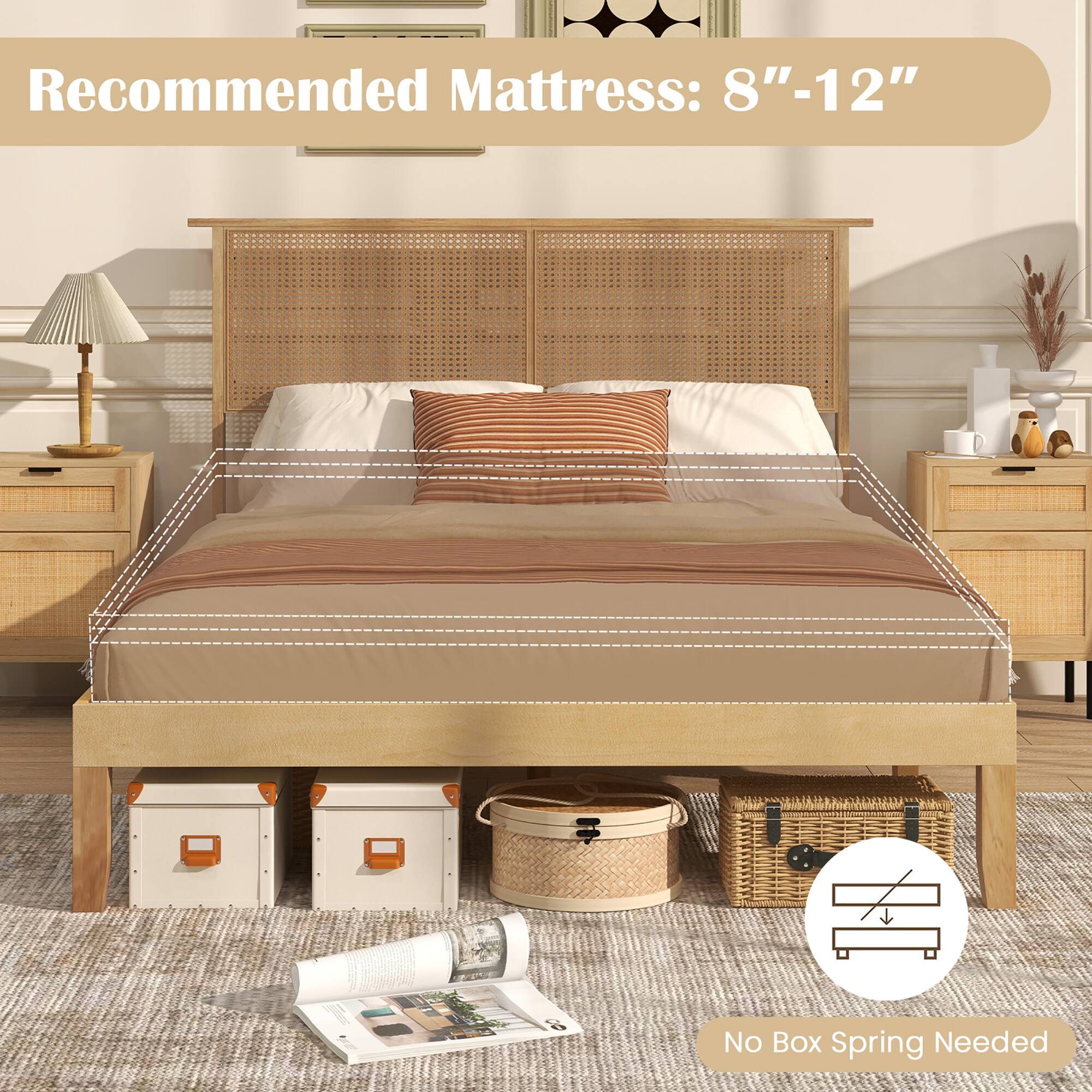 Recommended Mattress: 8"-12"

No Box Spring Needed