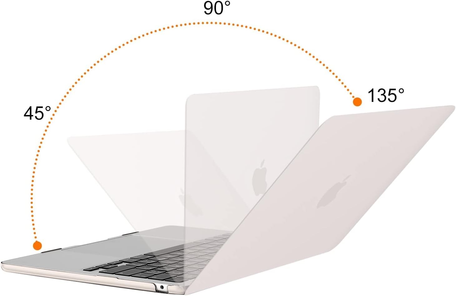 Back. mosiso - Case for 13-inch MacBook Air M5 A3449 M4 A3240 M3 A3113 M2 A2681 with Keyboard Cover Screen Protector and Pouch - Stone Gray.
