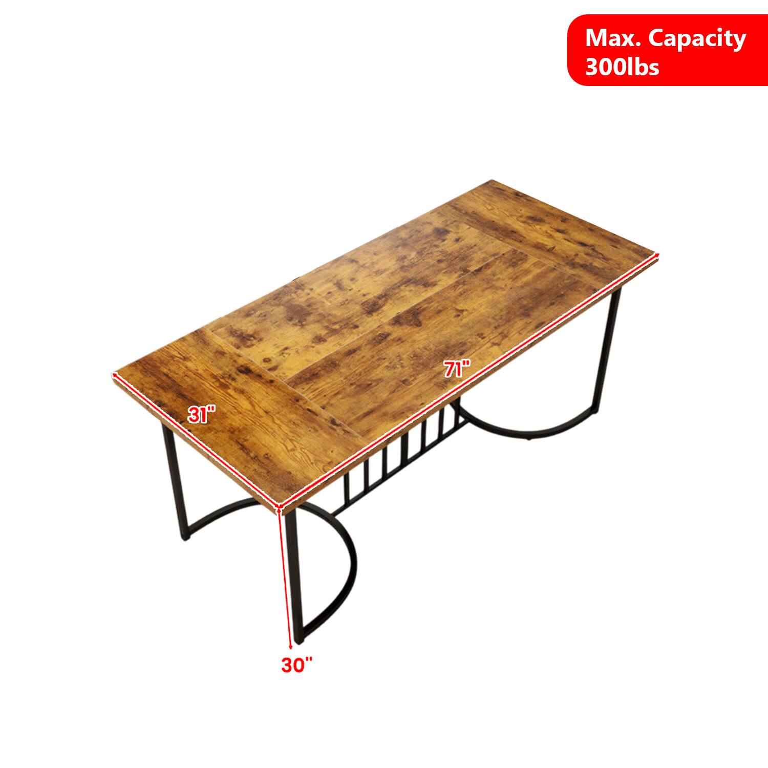Max. Capacity 300lbs  
71" x 31" x 30"