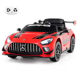 Costway - Ride on Car Licensed Mercedes-AMG GT3 Kids Car with Remote Control 3 Speeds - Red