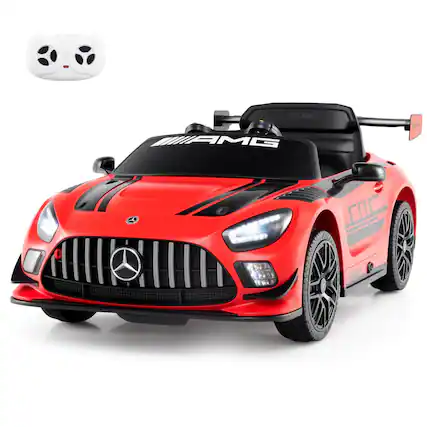 Front. Costway - Costway Ride on Car Licensed Mercedes-AMG GT3 Kids Car with Remote Control 3 Speeds - Red.