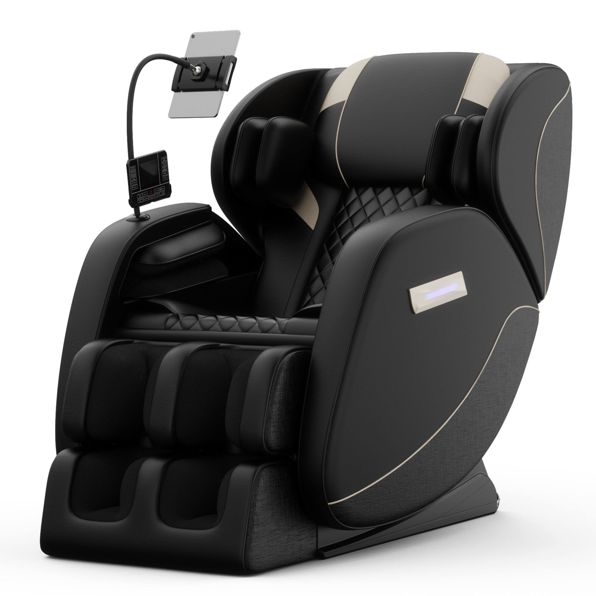 Front. ZACHVO - Zero-Gravity Full-Body Massage Chair - Black.