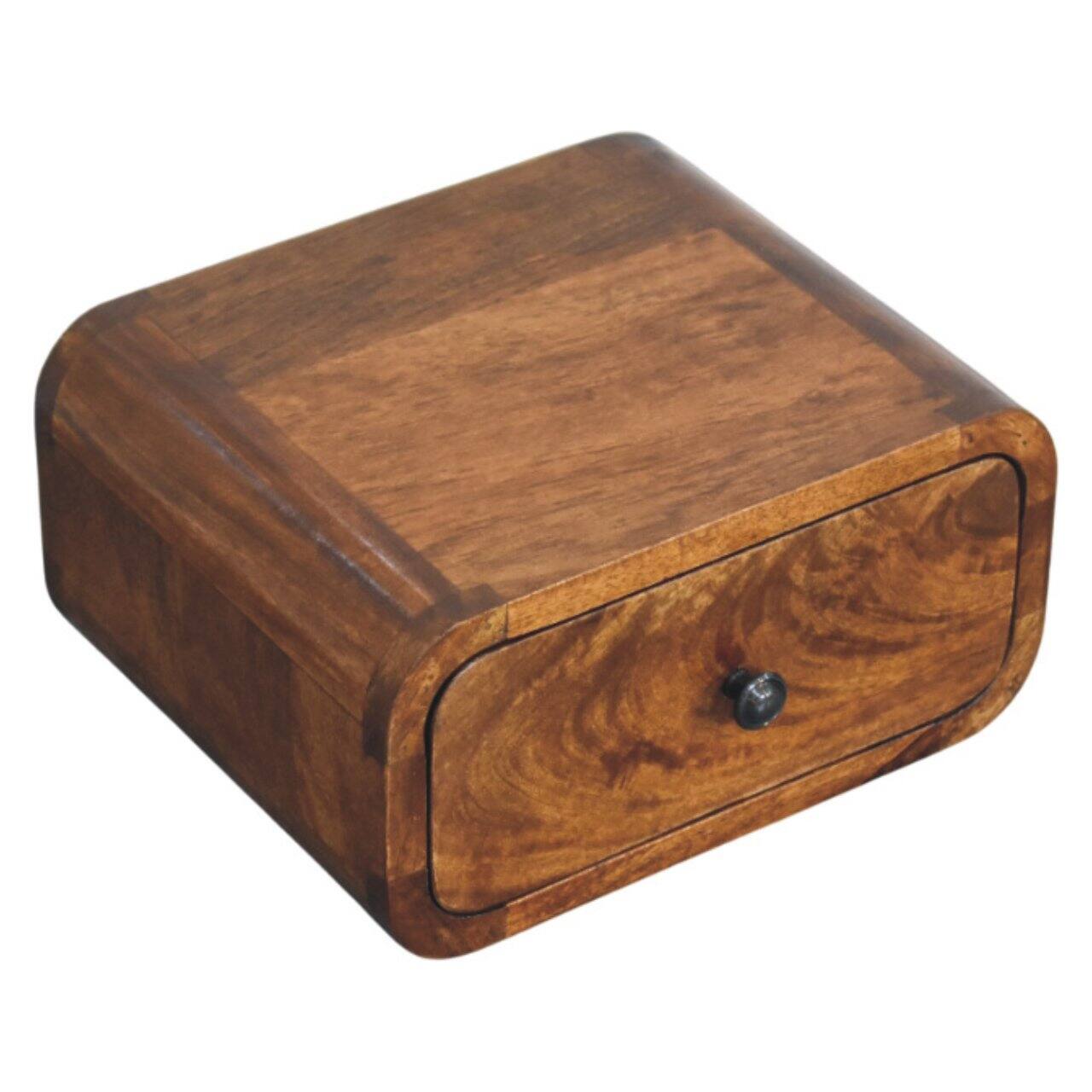 Alt View 1. Artisan Furniture - Artisan Furniture Solid Wood Avora Mini Wall-Mounted Chestnut 1 Drawer Nightstand - Chestnut.