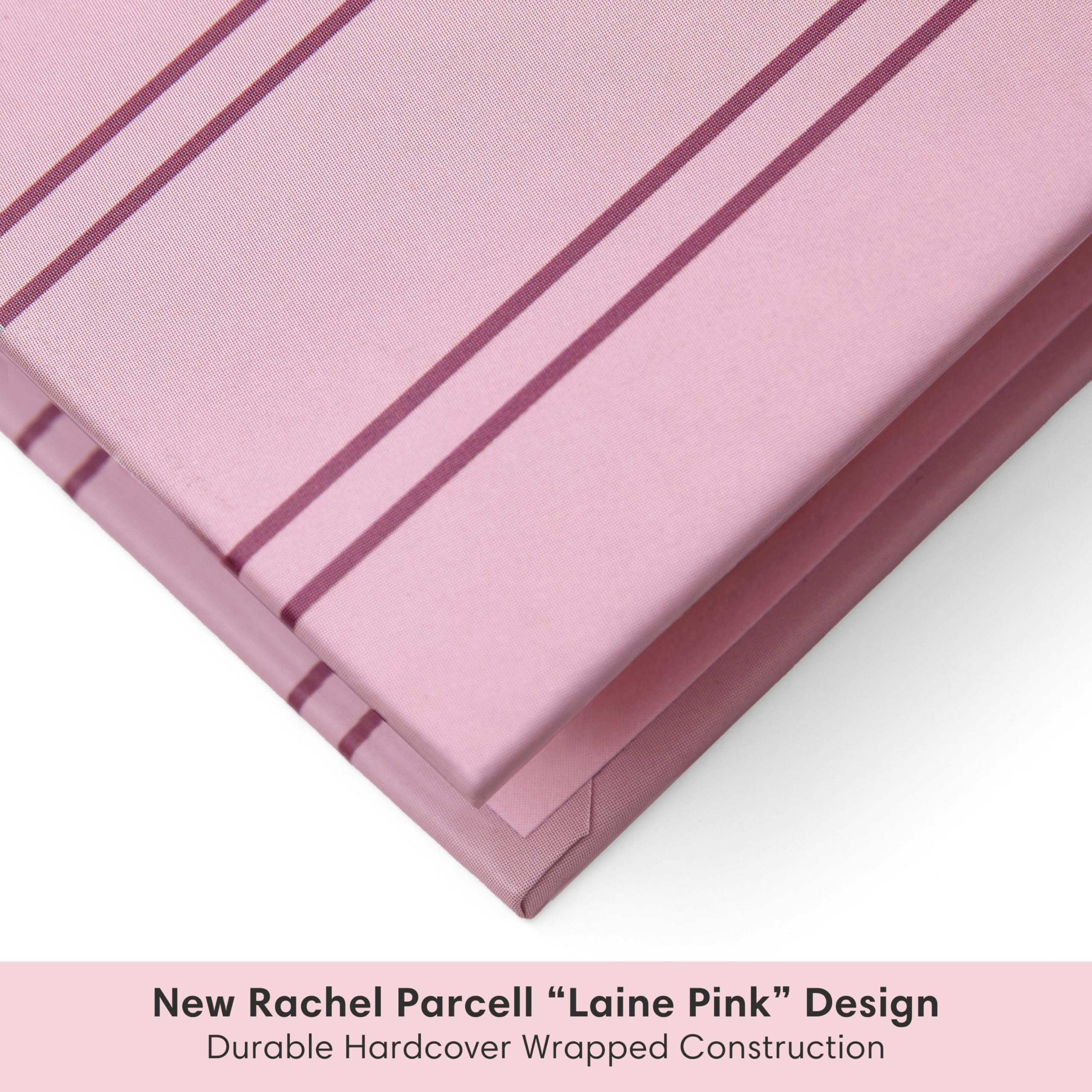 New Rachel Parcell "Laine Pink" Design  
Durable Hardcover Wrapped Construction