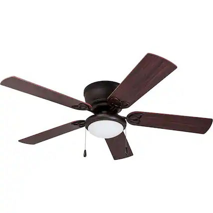 Front. Prominence Home - Prominence Home Benton 52 Inch Indoor LED Ceiling Fan with Pull Chain, Bronze - Bronze.