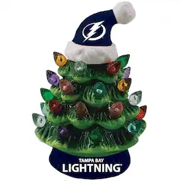 Evergreen Enterprises - Tampa Bay Lightning 8" Light Up Ceramic LED Christmas Tree - Multicolor