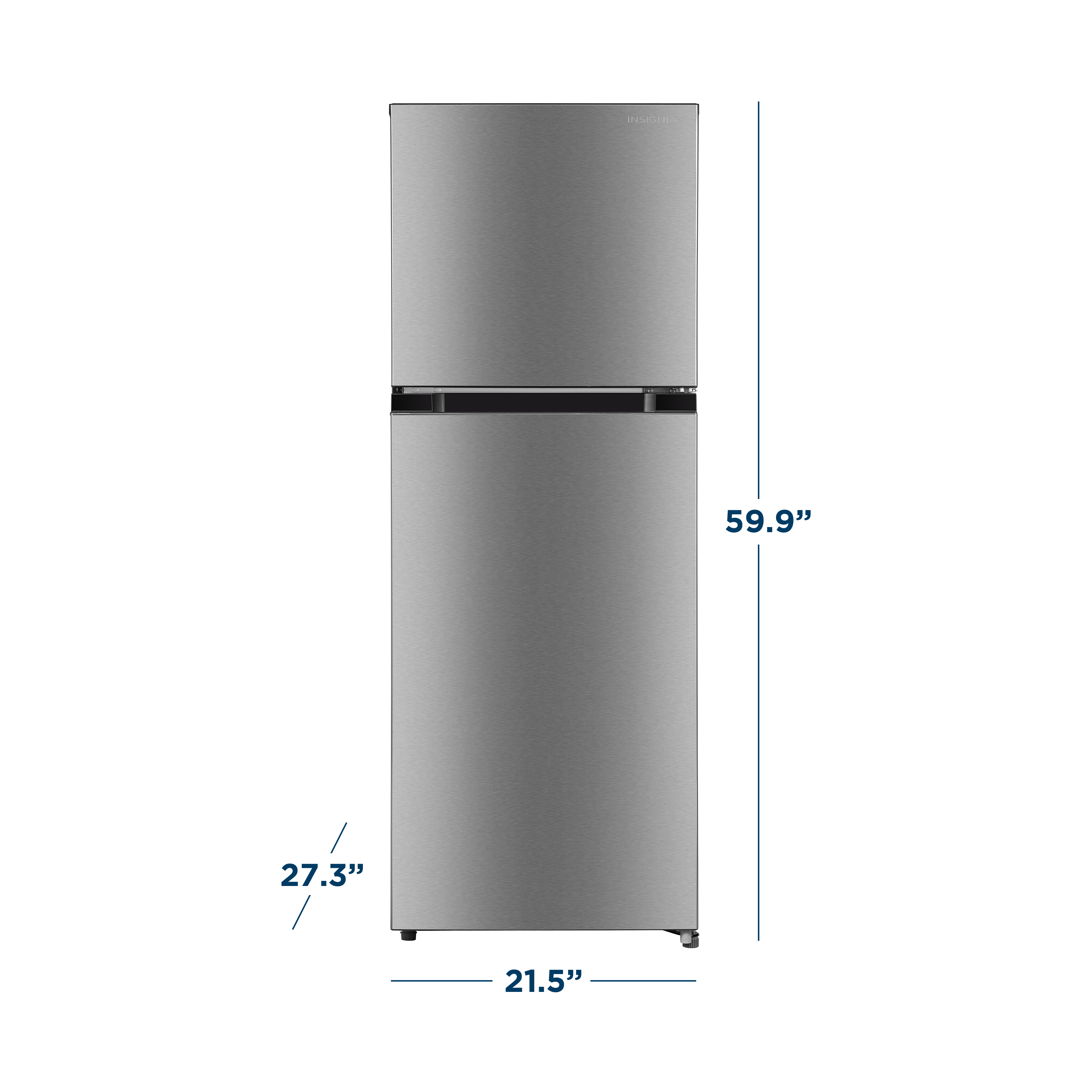 Alt View 5. Insignia™ - 10.1 Cu. Ft. Top-Freezer Refrigerator with Reversible Door and ENERGY STAR Certification - Stainless Steel Look.