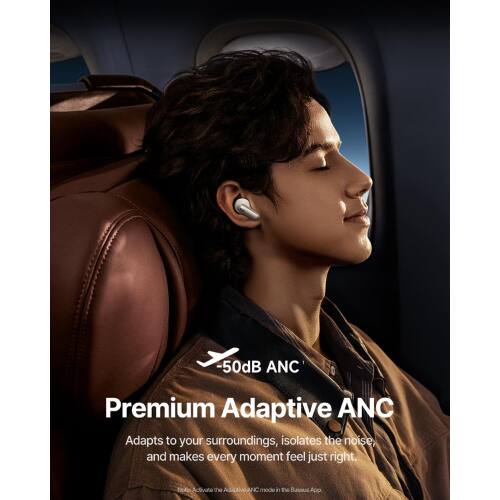 -50dB ANC  
Premium Adaptive ANC  
Adapts to your surroundings, isolates the noise, and makes every moment feel just right.  
Activate the Adaptive ANC mode in the Bose App.