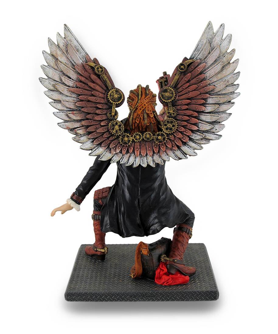 Alt View 2. Veronese Design - Hand Painted Steampunk Guardian Angel Statue / Figure - Multicolored.