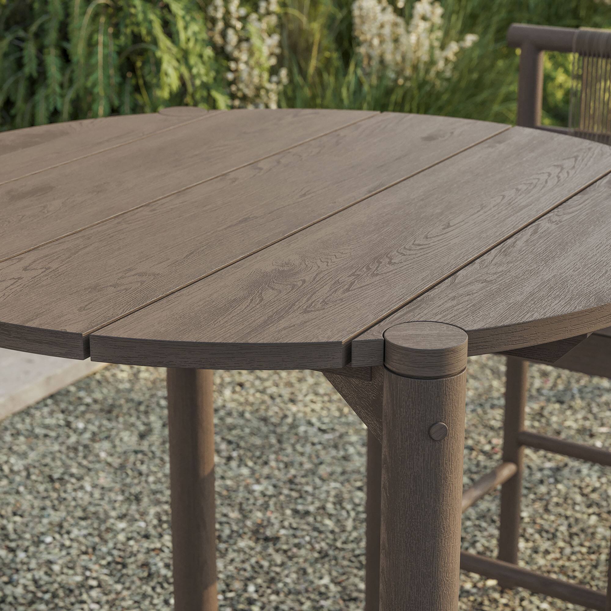 Alt View 1. Modway - Eleni Round 35 Inch Outdoor Teak Wood Round Bar Table by Modway - Weathered Gray Teak.