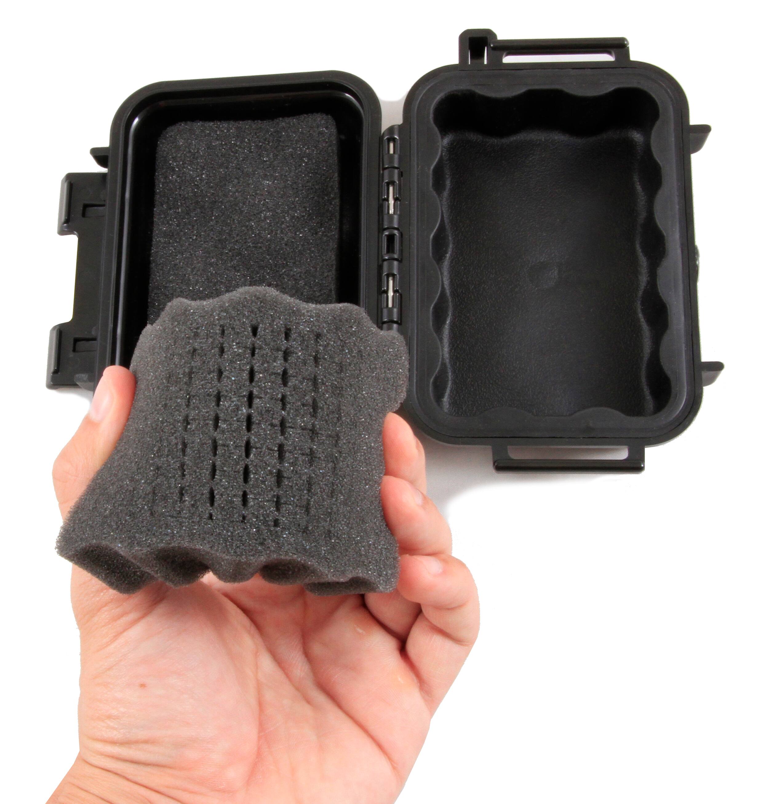 Back. CASEMATIX - 5.75" Waterproof Hard Case with Customizable Foam – Small Rugged Travel Case for Electronics, Tools & Accessories.